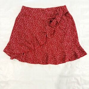 Red Floral Women's Skirt